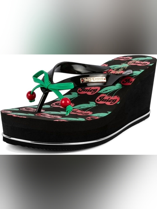 Juicy Couture Shoes - !LIMITED EDITION! Juicy Couture Black Flip Flops
